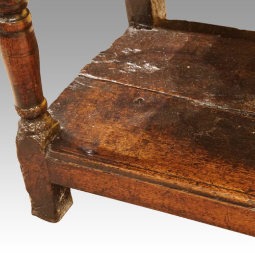 Georgian oak rustic dresser base detail