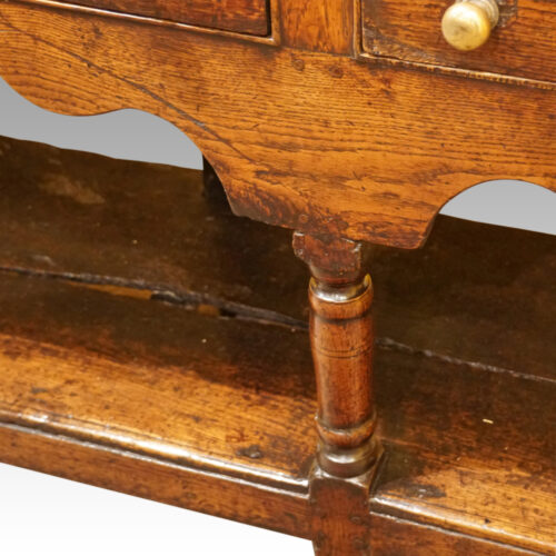 Georgian oak rustic dresser middle leg