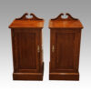Pair Edwardian inlaid mahogany bedside cabinets