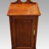 Pair Edwardian inlaid mahogany bedside cabinets front