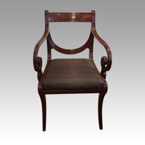 Set of 10 Regency mahogany dining chairs armchair