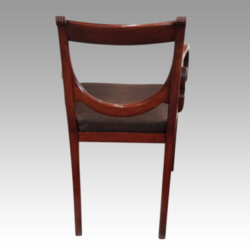 Set of 10 Regency mahogany dining chairs armchair rear