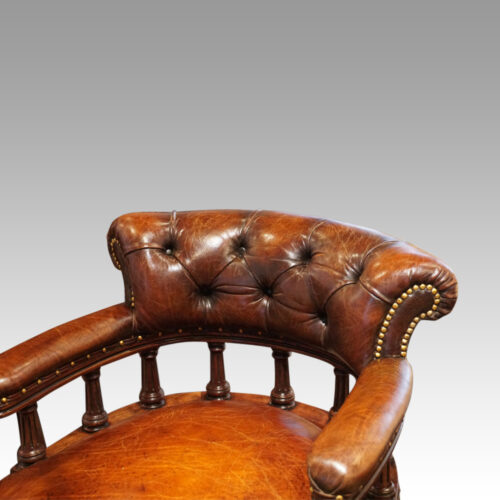 Victorian Leather desk chair back