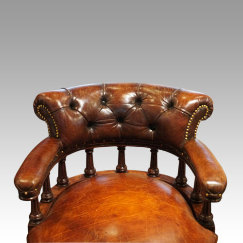 Victorian Leather desk chair back rear