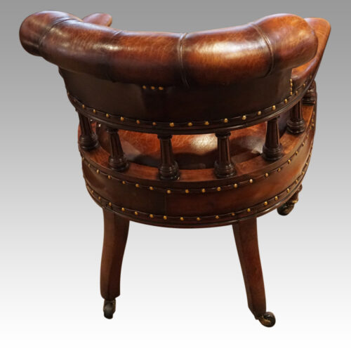 Victorian Leather desk chair rear