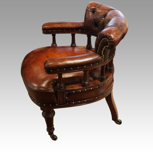 Victorian Leather desk chair side