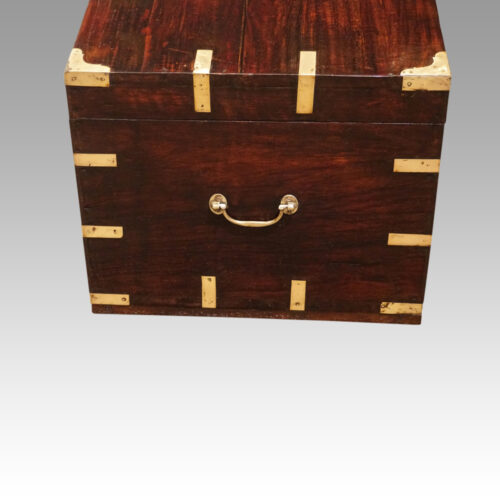 Victorian brass bound officers military chest end