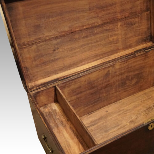 Victorian brass bound officers military chest interior detail