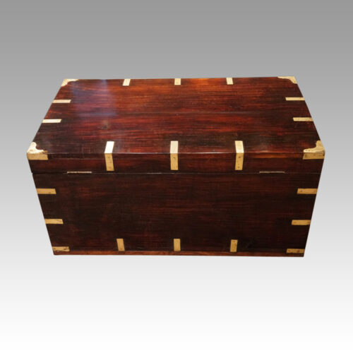 Victorian brass bound officers military chest rear