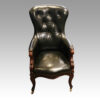 Victorian green leather easy chair