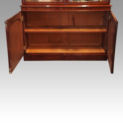 Victorian mahogany library bookcase interior base