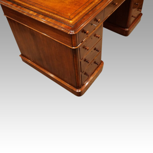 Victorian mahogany pedestal desk end pedestal