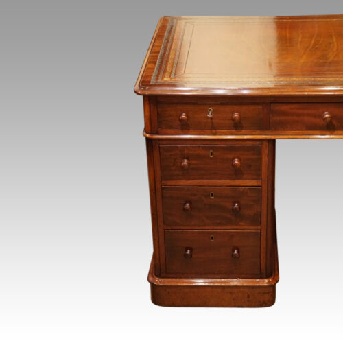 Victorian mahogany pedestal desk left