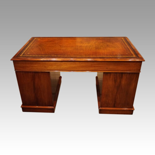 Victorian mahogany pedestal desk rear
