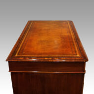 Victorian mahogany pedestal desk top end