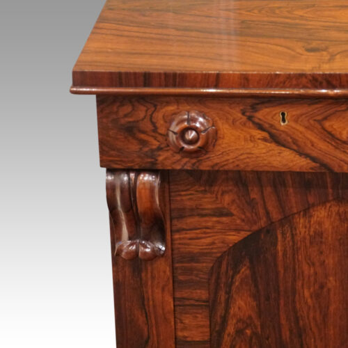 William IV rosewood side cabinet carving