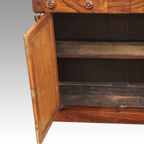 William IV rosewood side cabinet interior