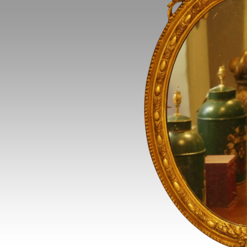 Antique gilt oval mirror edge