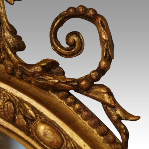 Antique gilt oval mirror shoulder