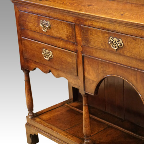 Antique oak dresser base leg