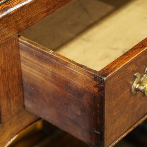 Antique oak small dresser base drawer lining