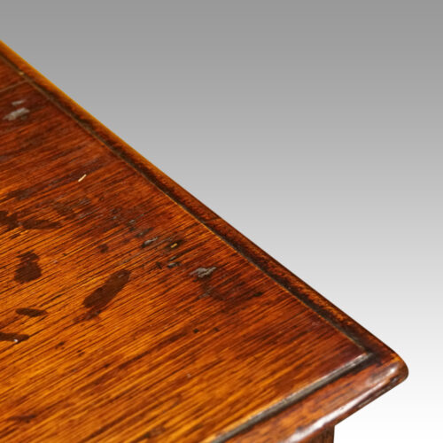 Antique oak small dresser base edge detail