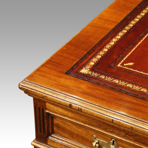 Edwardian mahogany partners desk corner