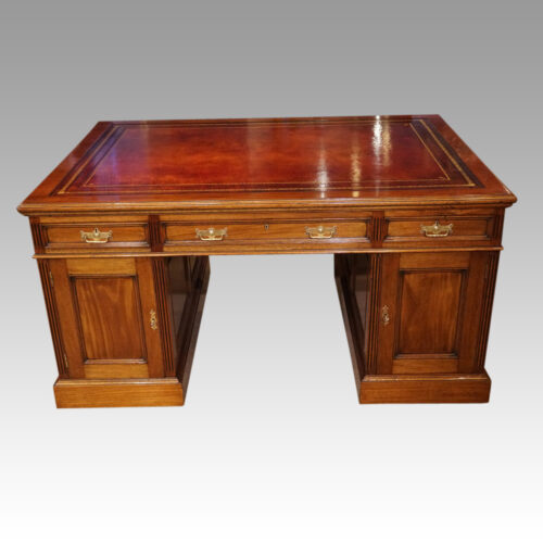 Edwardian mahogany partners desk rear