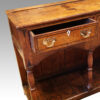 Georgian oak inlaid dresser base drawer open