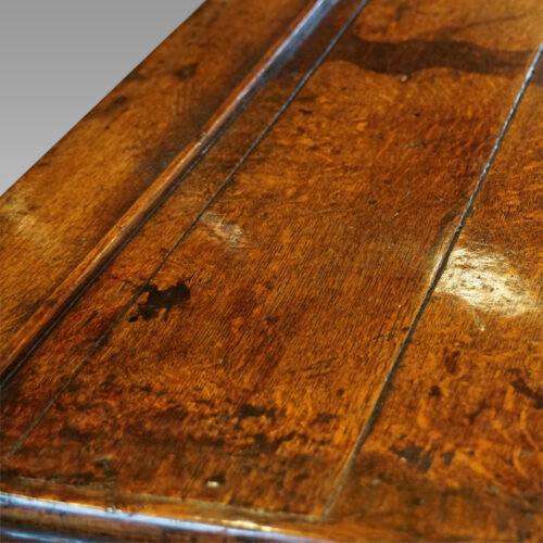 Georgian oak inlaid dresser base top end