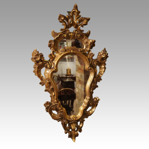 Gilt cartouche shaped mirror