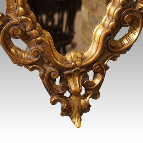 Gilt cartouche shaped mirror base