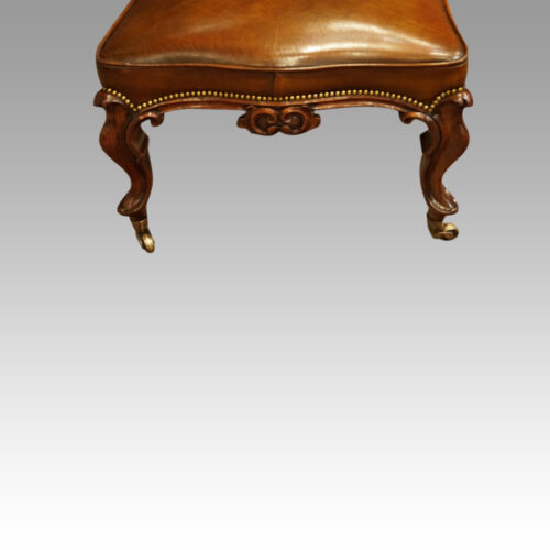 Large Victorian leather stool end view