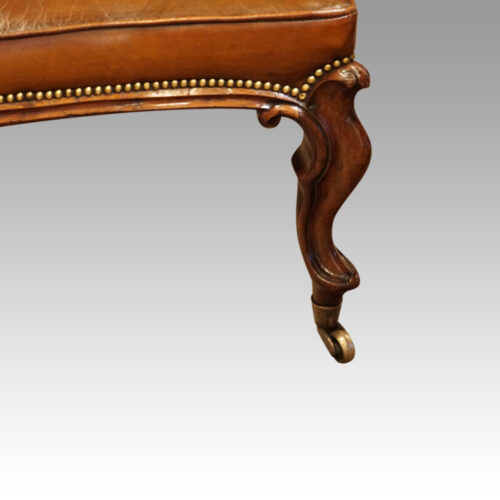 Large Victorian leather stool leg