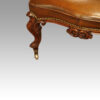 Large Victorian leather stool leg detail