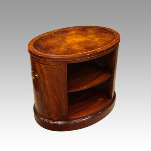 Oval mahogany book centre table