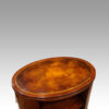 Oval mahogany book centre table top view