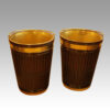 Pair of extra large mahogany peat buckets