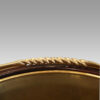 Pair of extra large mahogany peat buckets handle detail