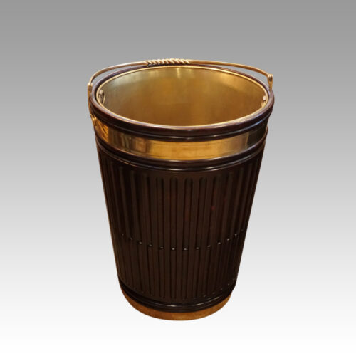 Pair of extra large mahogany peat buckets side