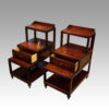 Pair of mahogany bedsides drawers open
