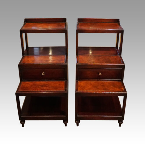 Pair of mahogany bedsides front