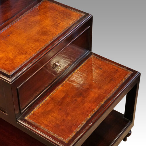 Pair of mahogany bedsides steps