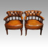 Pair of Victorian tub desk chairs