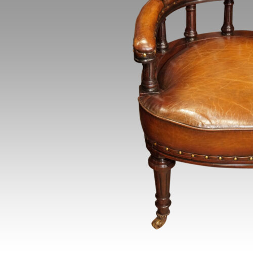 Pair of tub desk chairs front arm