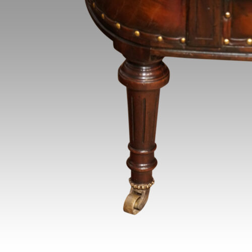 Pair of Victorian tub desk chairs front leg