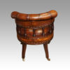 Pair of Victorian tub desk chairs rear