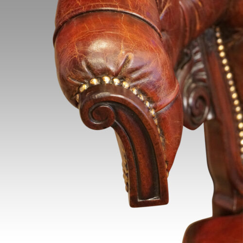 Victorian cockfighting chair arm edge
