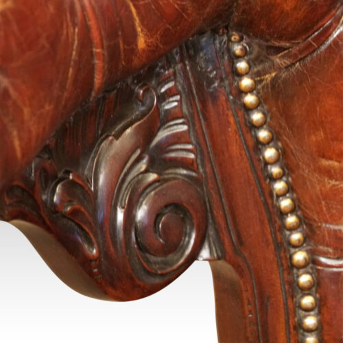 Victorian cockfighting chair carving