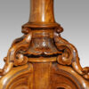 Victorian inlaid walnut loo table base detail